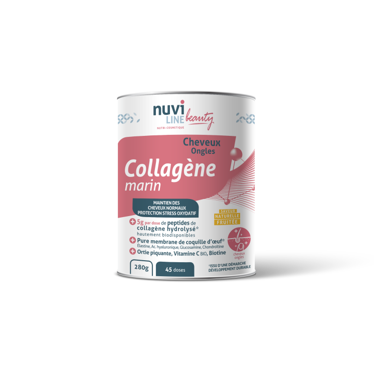 Collagene marino con ortica, membrana d'uovo, vitamina C e B8, bellezza di capelli e unghie